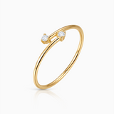 Anel Juno de Diamantes em Ouro Amarelo de 18 Kt