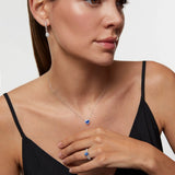 Sortija Light of Ceylon de Zafiro y Diamantes en Oro Blanco de 18 Kt