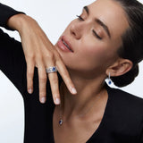 Sortija Queen of Ceylon de Zafiro y Diamantes en Oro Blanco de 18 Kt