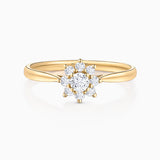 Rosette 0.34 ct Solitaire Diamond Ring in 18k Yellow Gold