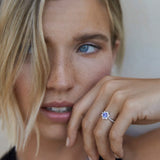 Spirit of the Rose Tanzanite and Diamond Ring in 18k White Gold