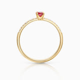 Sortija Sylvie de Rubí y Diamantes en Oro Amarillo de 18 Kt