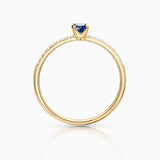 Sortija Sylvie de Zafiro y Diamantes en Oro Amarillo de 18 Kt